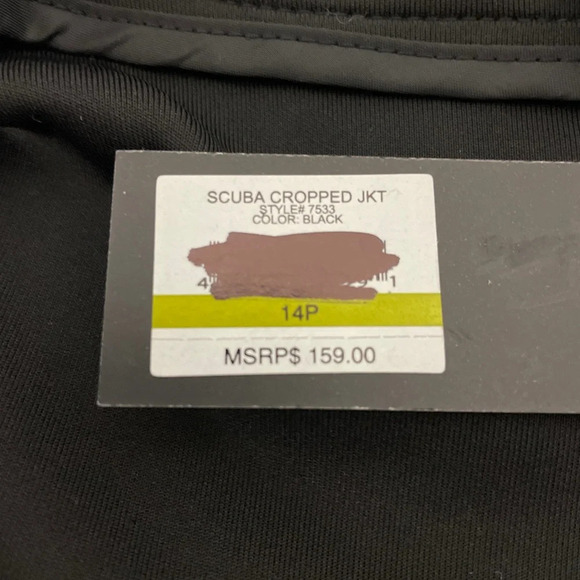 Jones New York Petite Scuba Cropped Open Jacket Black Size 14P NWT - Picture 5 of 10